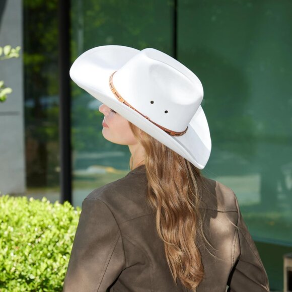 Cowboy Hat Women Men Wide Brim Western Ranch Rodeo Gift Ready Lightweight main image 4